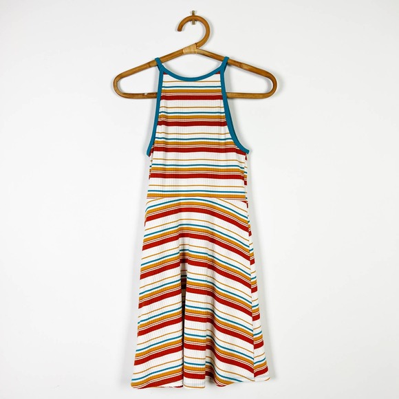 Arizona Jeans striped knit dress blue orange white retro 70s 80s 90s Size M - Picture 3 of 6